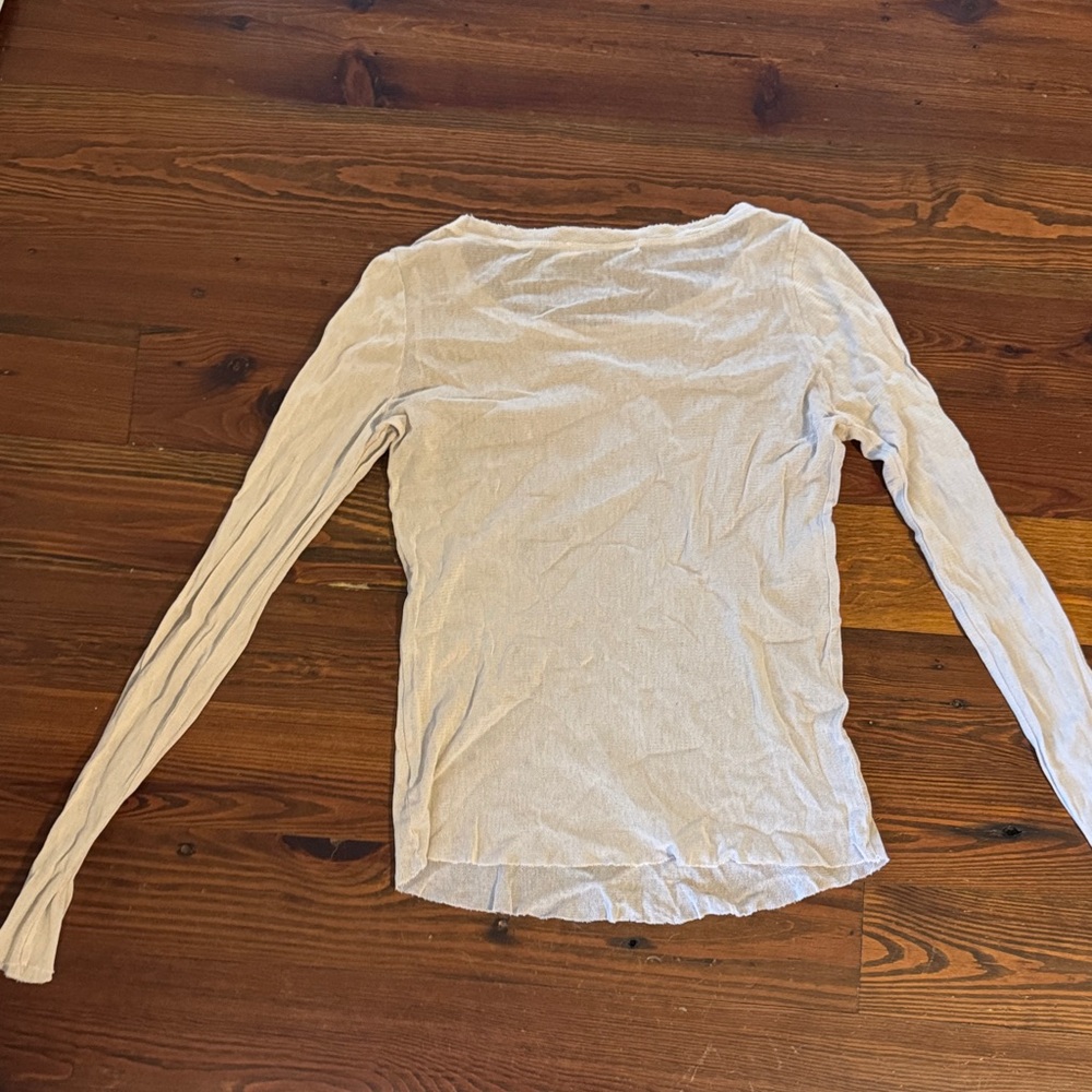 Cut Loose Beige Long Sleeve Top - Picture 2 of 3